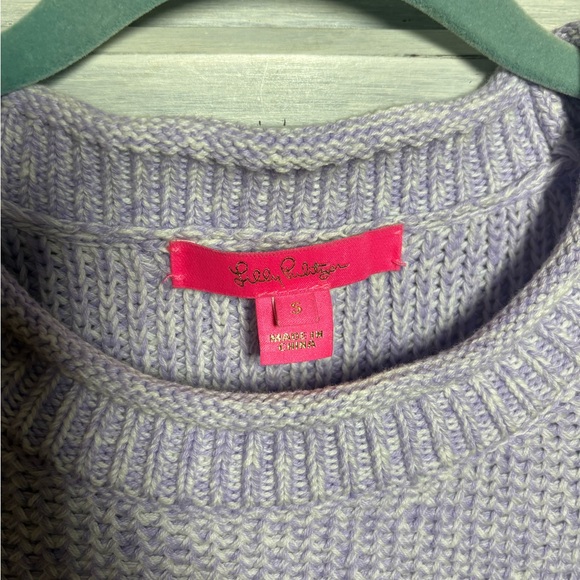 Lilly Pulitzer Maxcy Sweater Light Lilac Verbena Chunky Knit Preppy Fisherman’s - Picture 9 of 10